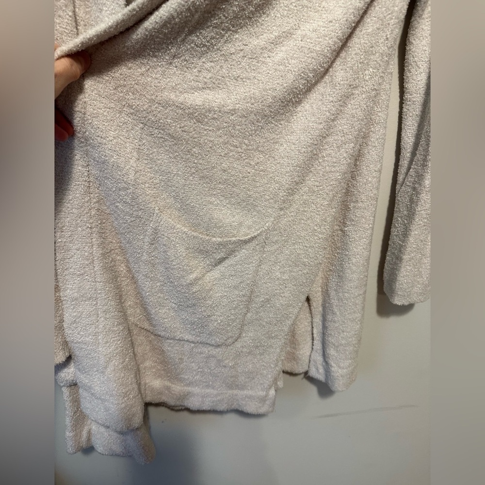 Barefoot Dreams Cozychic Lite Coastal Hooded Cardigan Beige Size L/XL - Picture 8 of 13
